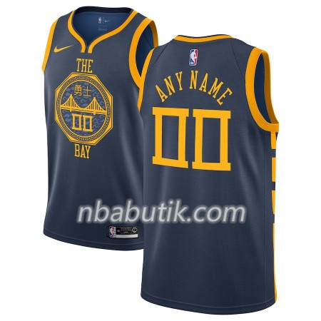 NBA Mænd Trøje Golden State Warriors Custom 2018-19 Nike City Edition Blå Swingman